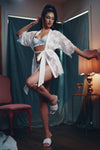 Lana White Lace Dressing Robe - Made In Australia