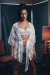 Lana White Lace Dressing Robe - Made In Australia