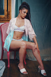 Lana Pink and Blue Lace Dressing Robe - Made In Australia